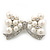 White Faux Pearl Bow Brooch
