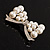 White Faux Pearl Bow Brooch - view 3
