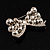 White Faux Pearl Bow Brooch - view 6