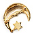 Crystal Moon And Star Fashion Brooch (Gold Tone) - view 4