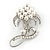 Large Simulated Pearl Flower Fashion Wedding Brooch - view 10