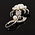 Large Simulated Pearl Flower Fashion Wedding Brooch - view 9