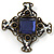 Blue Glass Square Vintage Brooch