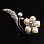 Oversized Stunning  Flower Imitation Pearl Crystal Pin Brooch (Silver&Snow White) - view 6