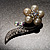 Oversized Stunning  Flower Imitation Pearl Crystal Pin Brooch (Silver&Snow White) - view 5