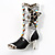 Charcoal Crystal High Boot Pin Brooch - view 2