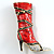 Hot-Red Stiletto High Boot Pin Brooch - view 5