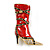 Hot-Red Stiletto High Boot Pin Brooch - view 3