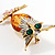 Exquisite Amber Coloured Acrylic Owl Brooch - view 5