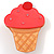 Funky Strawberry Ice Cream Plastic Brooch