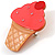 Funky Strawberry Ice Cream Plastic Brooch - view 2