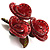 Bunch Of Roses Red Plastic Brooch - view 2