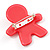 Pink Gingerbread Man Plastic Brooch - view 3
