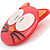 Funky Pink Plastic Cat Brooch - view 2