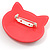 Funky Pink Plastic Cat Brooch - view 3