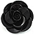 Romantic Jet Black Rose Plastic Brooch