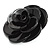 Romantic Jet Black Rose Plastic Brooch - view 2
