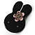 Sweet Jet-Black Plastic Bunny Brooch - view 2