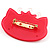 Pink Plastic Queen Cat Brooch - view 3