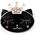Black Plastic Queen Cat Brooch