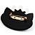 Black Plastic Queen Cat Brooch - view 3