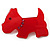 Red Plastic Scottie Dog Brooch