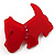 Red Plastic Scottie Dog Brooch - view 2