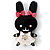 Pretty Black Bunny Girl Plastic Brooch