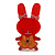 Pretty Red Bunny Girl Plastic Brooch
