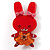 Pretty Red Bunny Girl Plastic Brooch - view 3