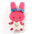 Pretty Pink Bunny Girl Plastic Brooch