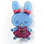 Pretty Blue Bunny Girl Plastic Brooch