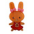 Pretty Ligth Brown Bunny Girl Plastic Brooch
