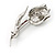 Clear Crystal Tulip Brooch - view 4