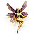 Magical Fairy With Purple Wings Brooch