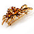 Luxurious Swarovski Crystal Corsage Brooch (Citrine) - view 10