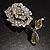 Clear Crystal Rose Brooch - view 7