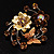 Fancy Butterfly And Flower Brooch (Gold & Light Citrine) - view 2