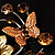 Fancy Butterfly And Flower Brooch (Gold & Light Citrine) - view 8
