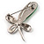 Contemporary Crystal Butterfly Brooch (Green&Clear) - view 7