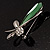 Contemporary Crystal Butterfly Brooch (Green&Clear) - view 6