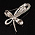 Contemporary Crystal Butterfly Brooch (Green&Clear) - view 8