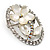 Daisy In The Oval Frame Crystal Brooch - view 4