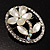 Daisy In The Oval Frame Crystal Brooch - view 3