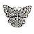 Clear Crystal Filigree Butterfly Brooch