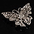 Clear Crystal Filigree Butterfly Brooch - view 4