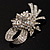 Clear Crystal Bow Corasge Brooch - view 7
