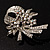 Clear Crystal Bow Corasge Brooch - view 4
