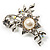 Faux Pearl Floral Brooch (Clear&Light Cream) - view 5