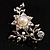 Faux Pearl Floral Brooch (Clear&Light Cream) - view 6